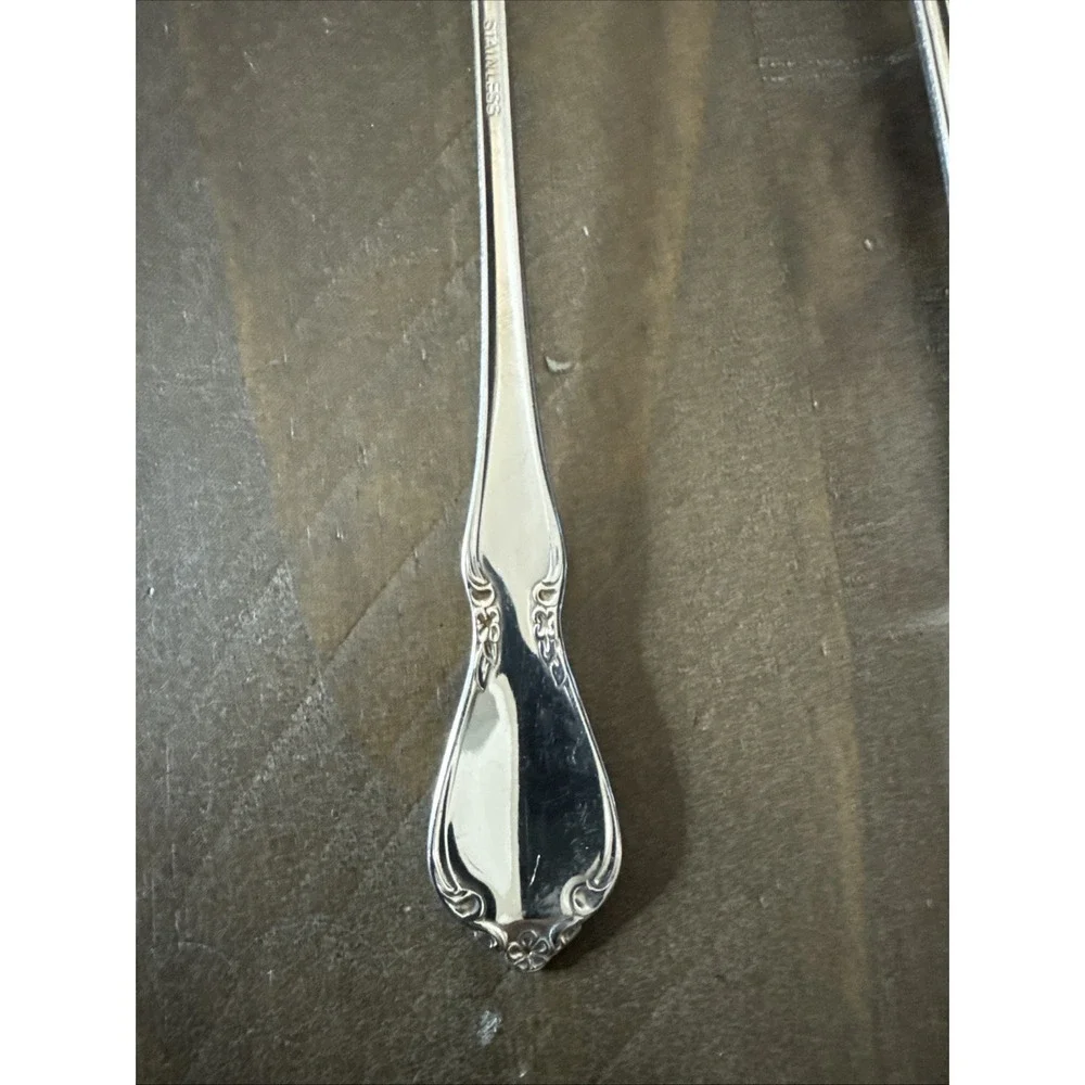 Oneida Oneidacraft Deluxe CHATELAINE Stainless Iced Tea Spoons-3